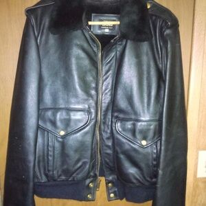 Hog Skin Black Leather Motorcycle Jacket